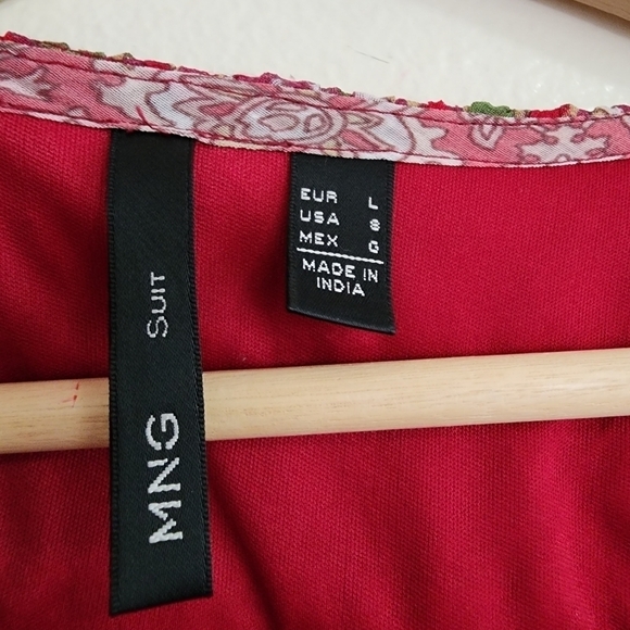 MANGO Boho Beaded Drop Waist Tunic Dress Large - Picture 8 of 10